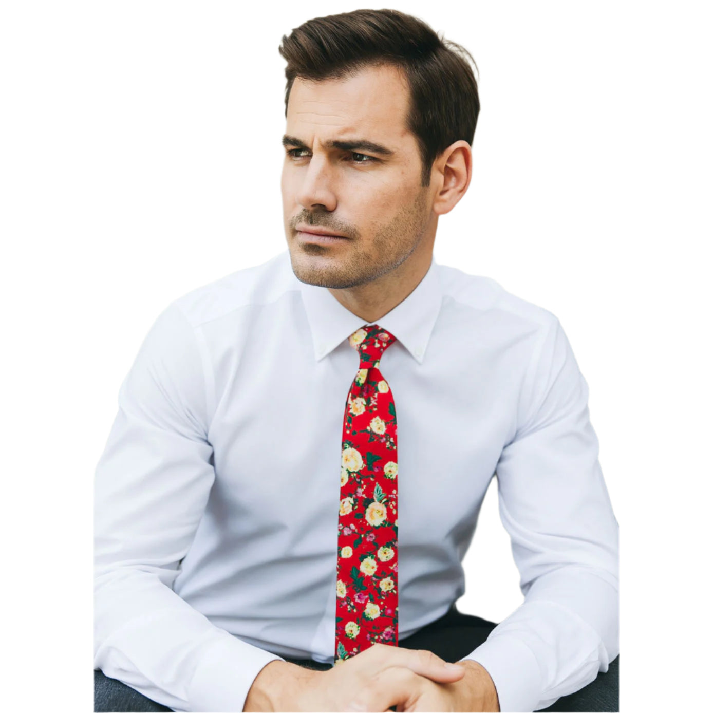 HAND MADE COTTON FLORAL TIE
