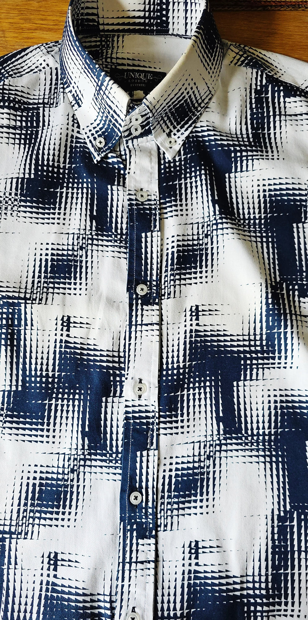 PARK LANE pure cotton tailored white and navy tailored shirt - CP20124