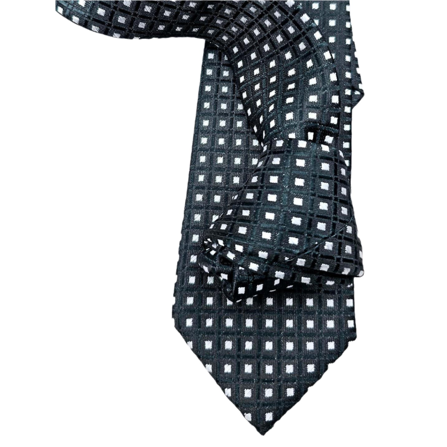 CLASSIC HAND MADE BLACK WITH WHITE SPOTS SILK TIES