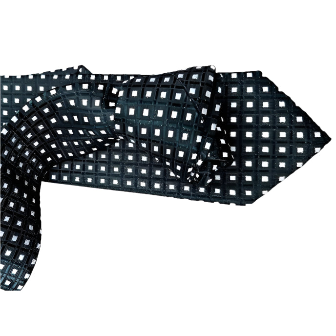 CLASSIC HAND MADE BLACK WITH WHITE SPOTS SILK TIES
