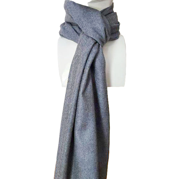 Reversible Luxury Cashmere Scarf – Light Grey & Charcoal Grey | 190 x 28 cm