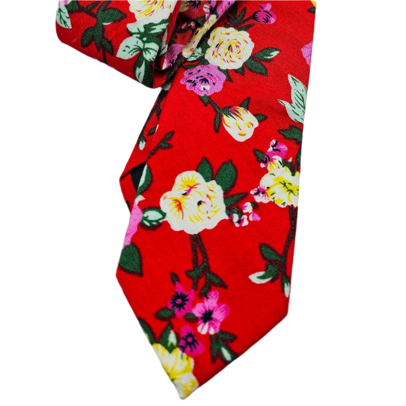 HAND MADE COTTON FLORAL TIE