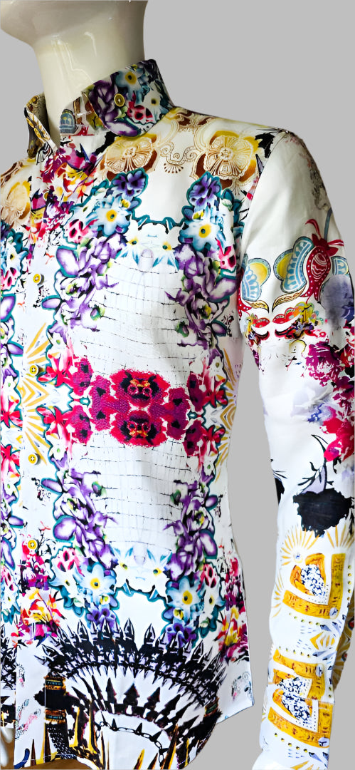 SMART CASUAL FLORAL LINEN SHIRT
