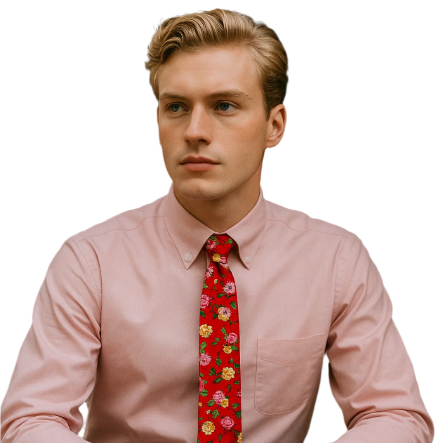 HAND MADE COTTON FLORAL TIE