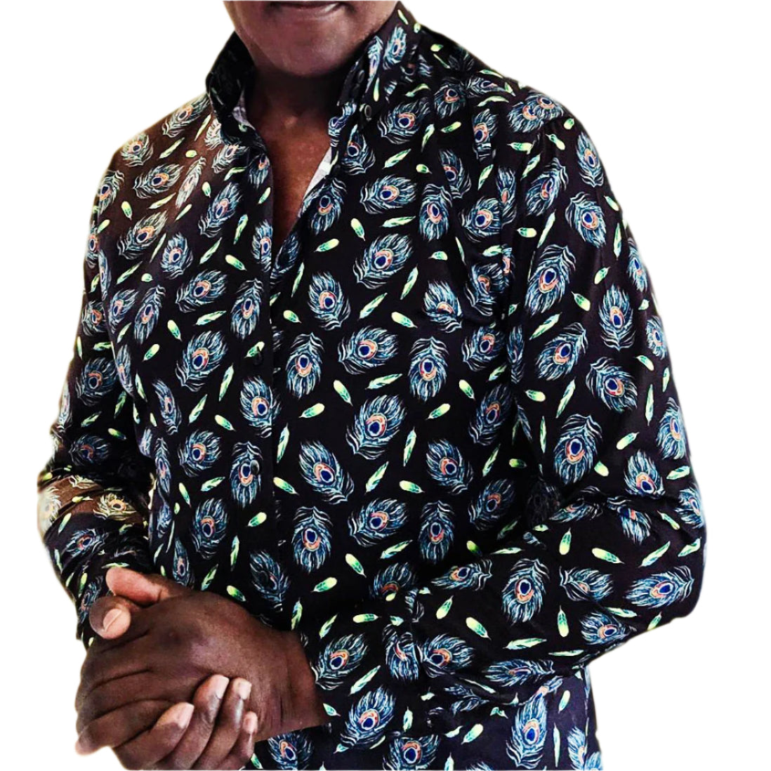 BLOOM DIGITAL PRINTED COTTON SHIRT-COLOUR 46