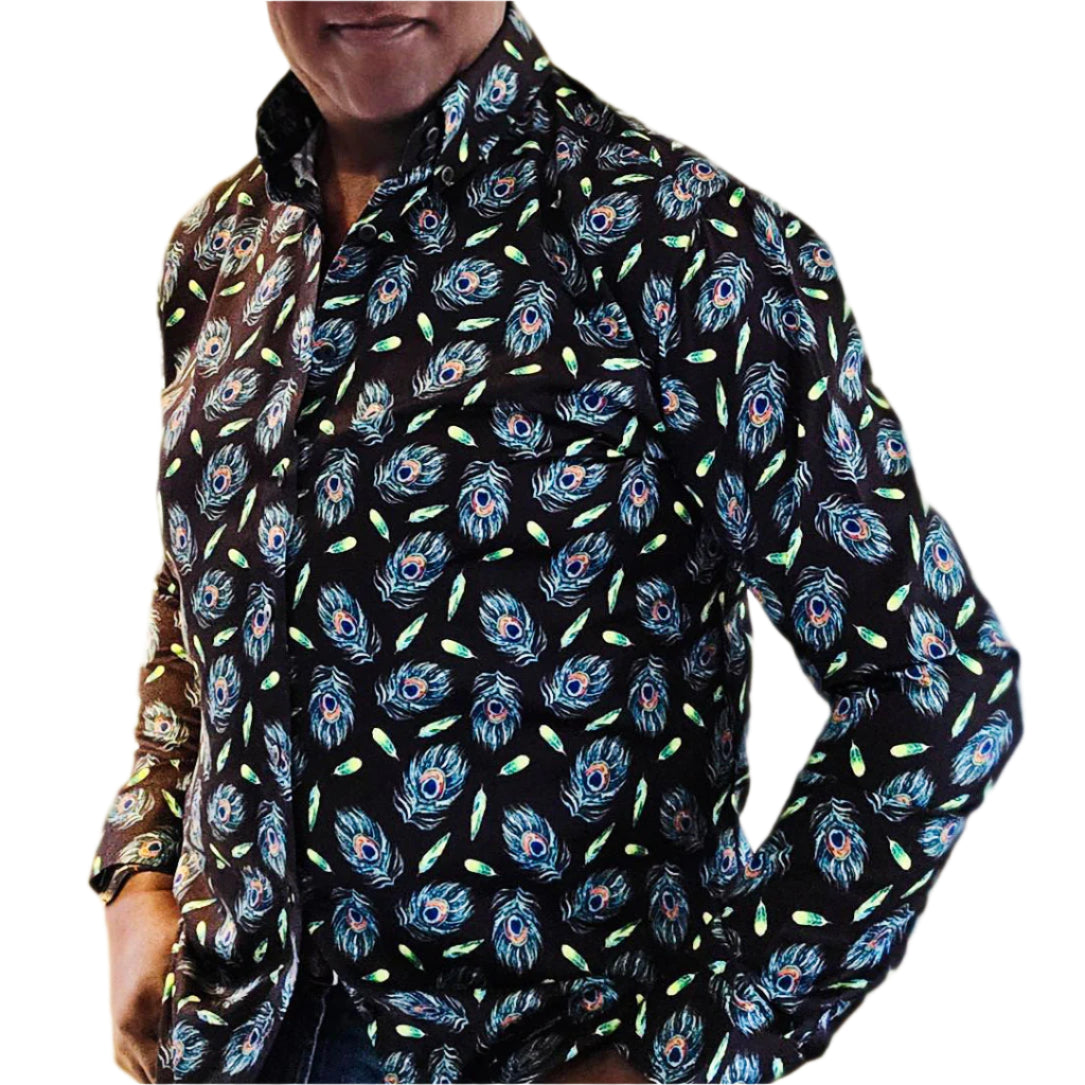 BLOOM DIGITAL PRINTED COTTON SHIRT-COLOUR 46