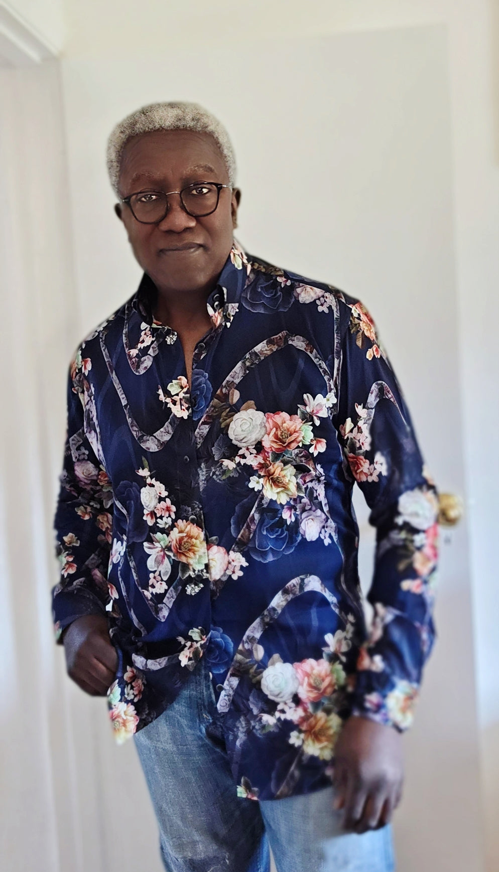 Silk print shirt