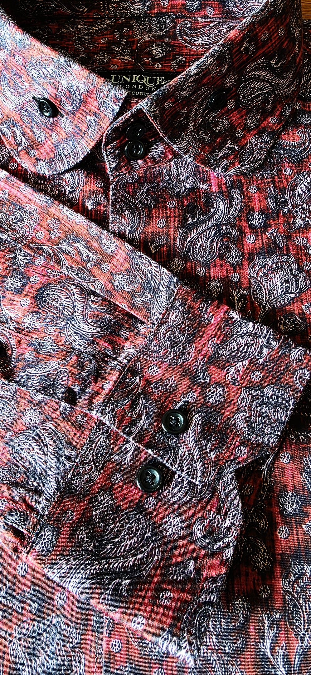 Snow berry digital print paisley super fine cotton fitted shirt - PRT 2039