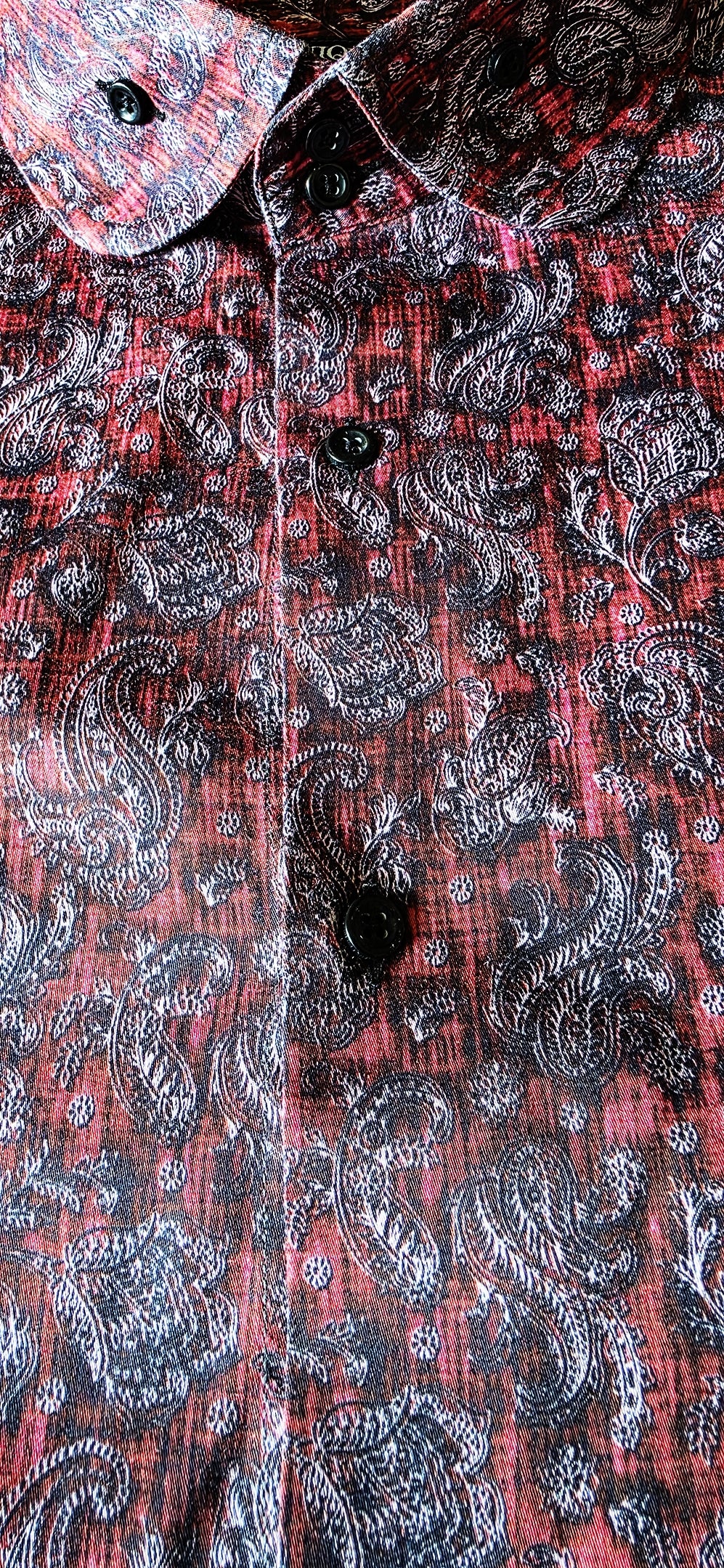 Snow berry digital print paisley super fine cotton fitted shirt - PRT 2039
