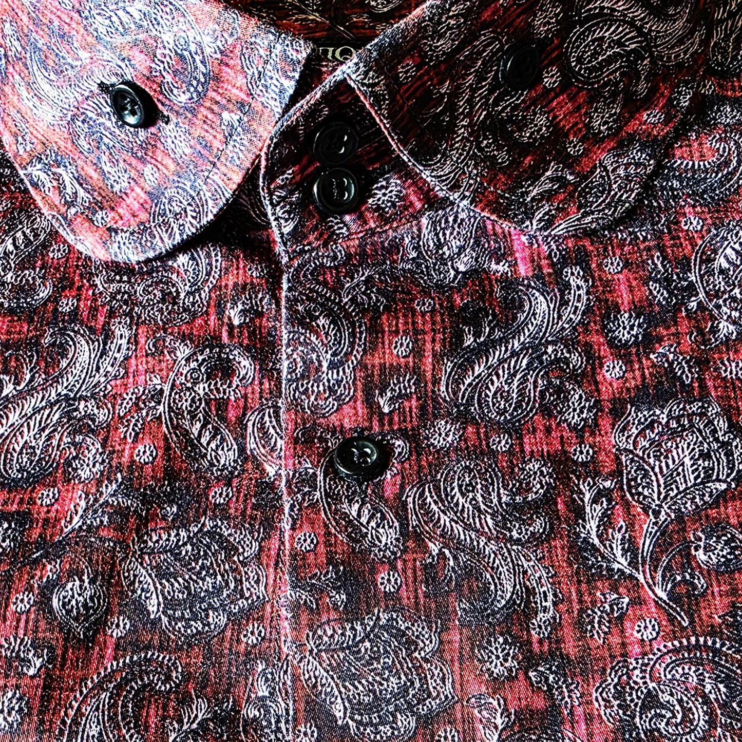 Snow berry digital print paisley super fine cotton fitted shirt - PRT 2039