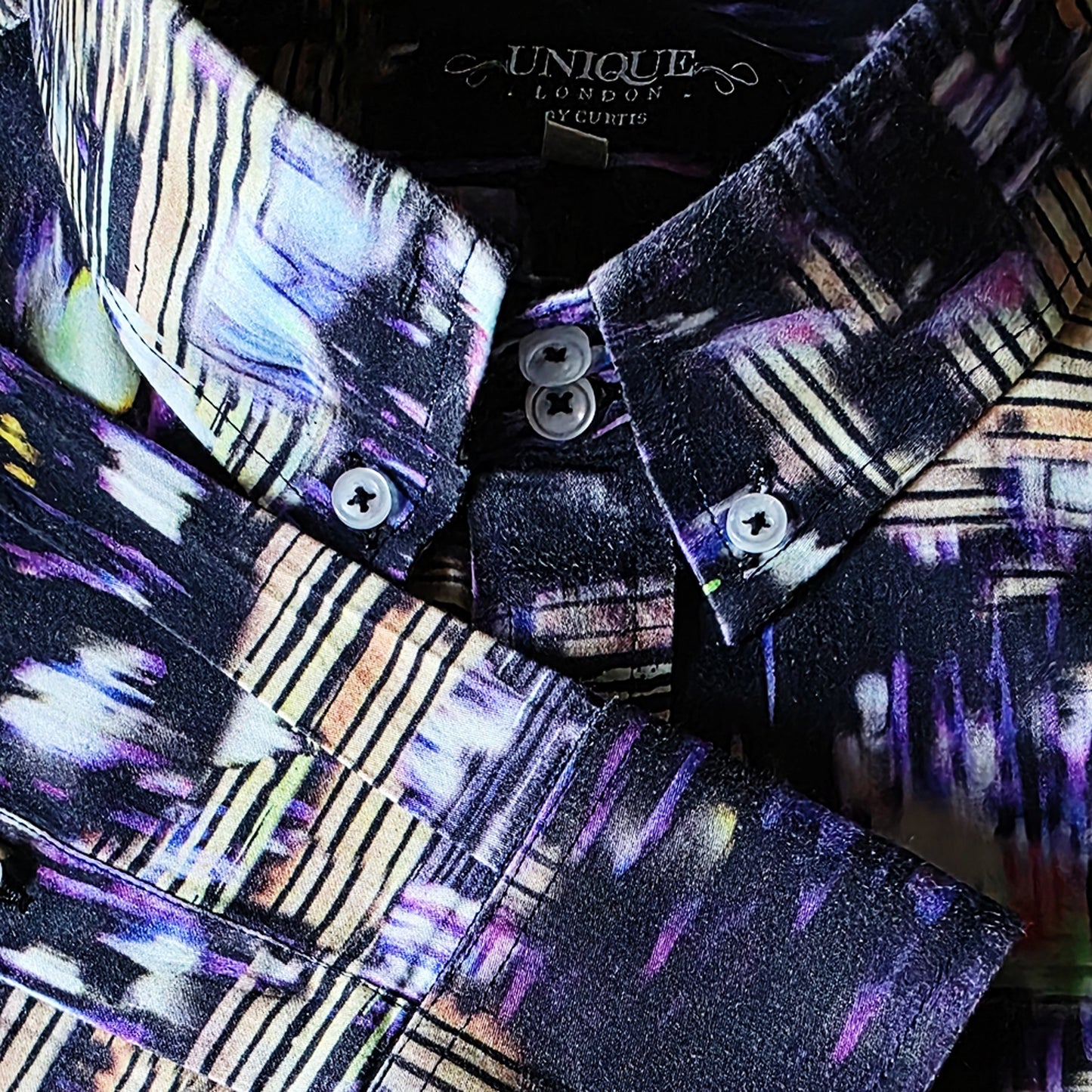 Park lane digital abstract superfine cotton fitted shirt - CP 20147