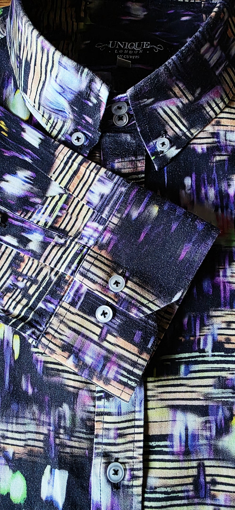 Park lane digital abstract superfine cotton fitted shirt - CP 20147