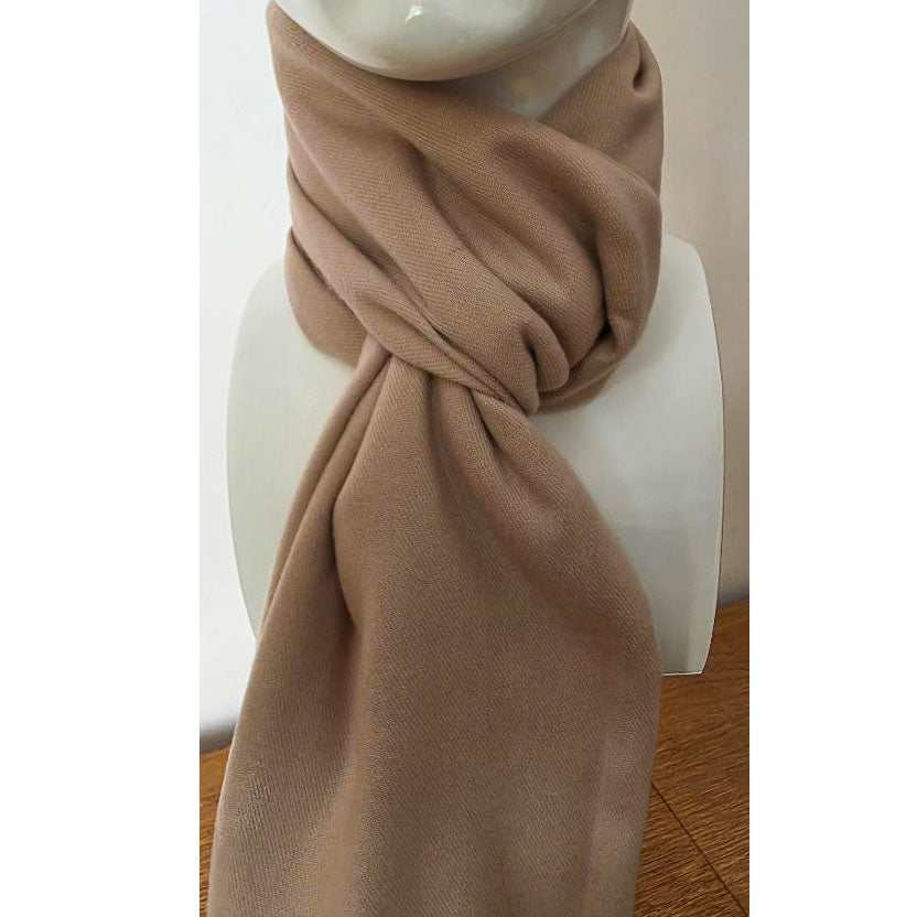 Luxury Pure Cashmere Scarf – Camel (190 × 37 cm)