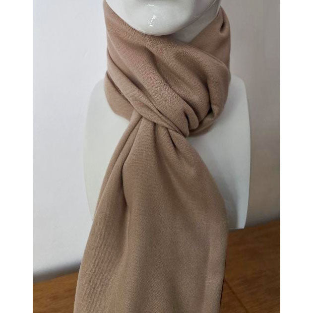 Luxury Pure Cashmere Scarf – Camel (190 × 37 cm)