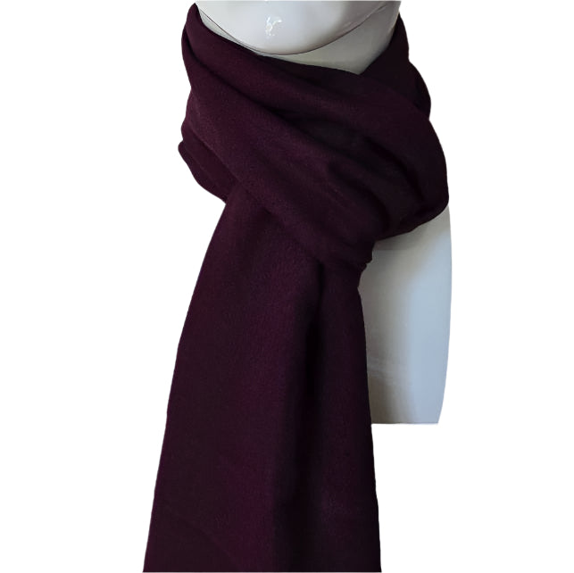 CASHMERE  190cm LONG REVERSIBLE SCARF MOROON/RED