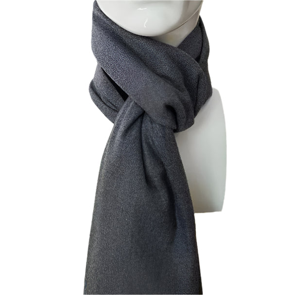 CASHMERE  190cm LONG REVERSIBLE SCARF - BLACK /GREY