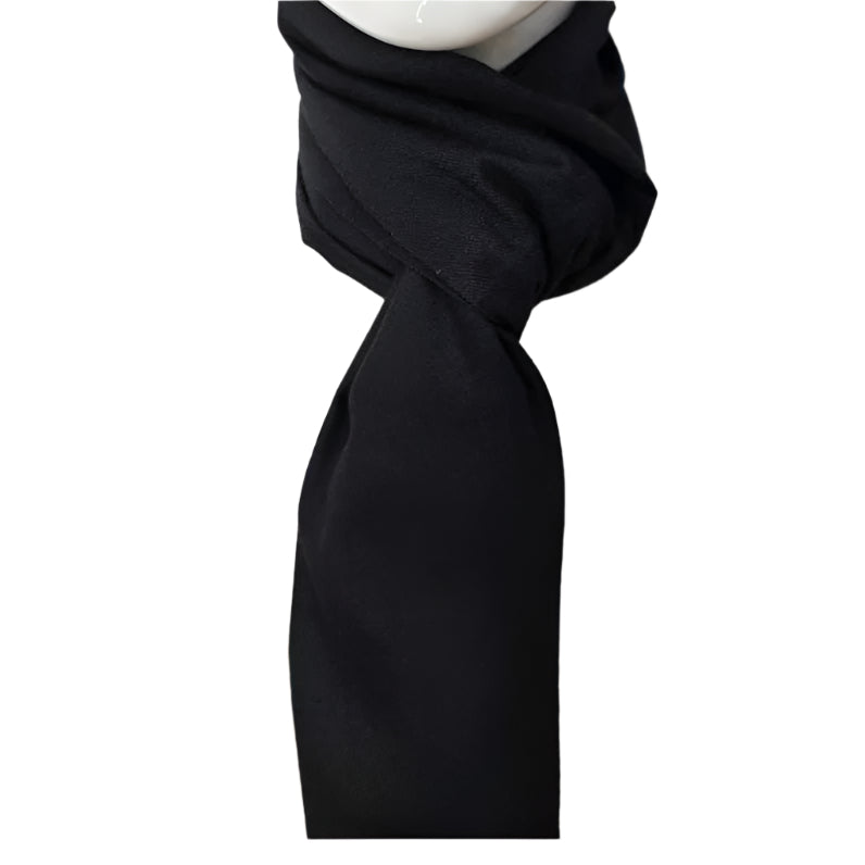 CASHMERE  190cm LONG REVERSIBLE SCARF - BLACK /GREY