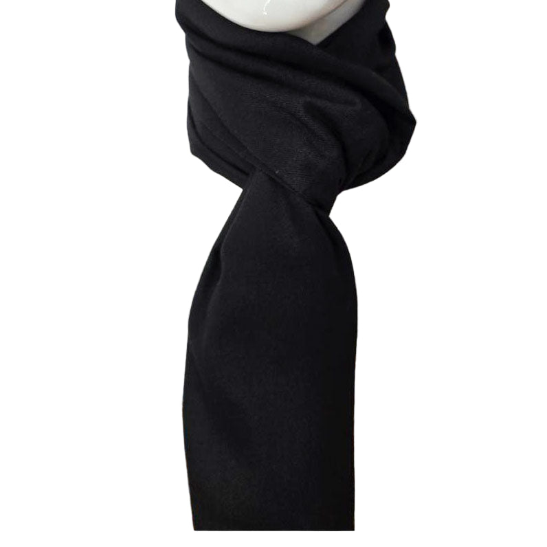Luxury reversible black and grey  cashmere 190x37 cm