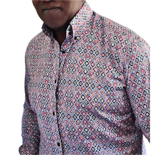 BLOOM COLOUR 107. Laser printed super fine cotton printed shirt (Copy)