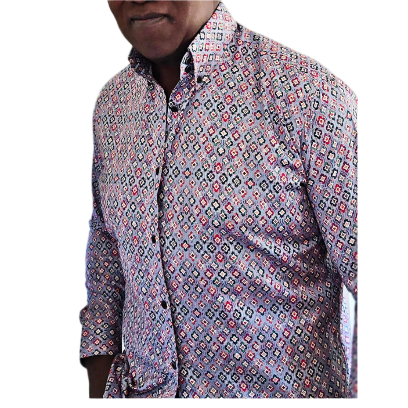 BLOOM COLOUR 107. Laser printed super fine cotton printed shirt (Copy)