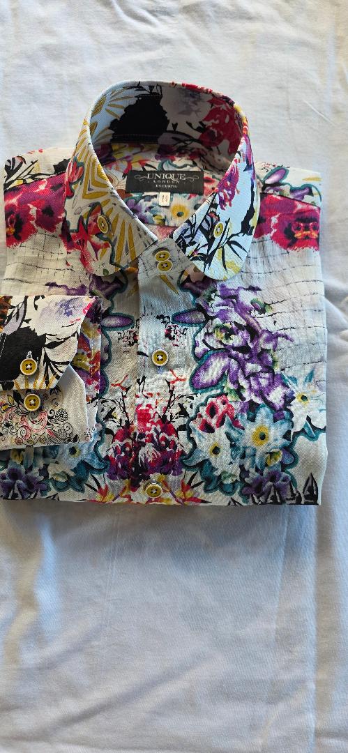 cotton beige floral shirt