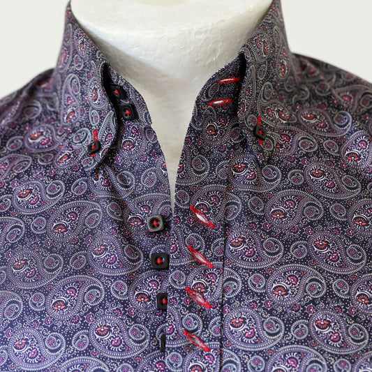 Paisley ShirtBloom Colour 60– Made to Order Super Fine Laser Printed Cotton Shirt
