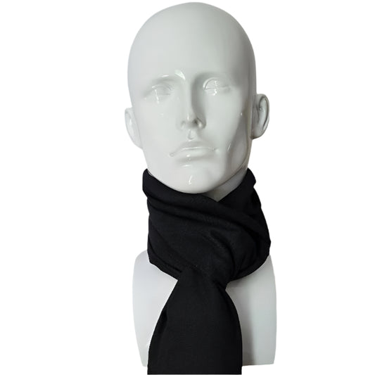 CASHMERE  190cm LONG REVERSIBLE SCARF - BLACK /GREY