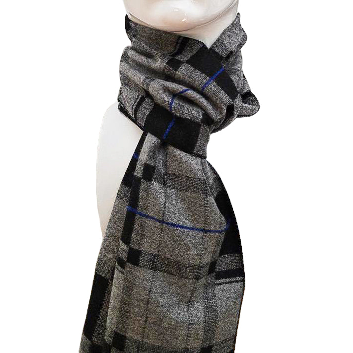 Premium Reversible Woolen black and grey  Scarf – 190 × 28 cm