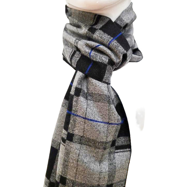 Premium Reversible Woolen black and grey  Scarf – 190 × 28 cm