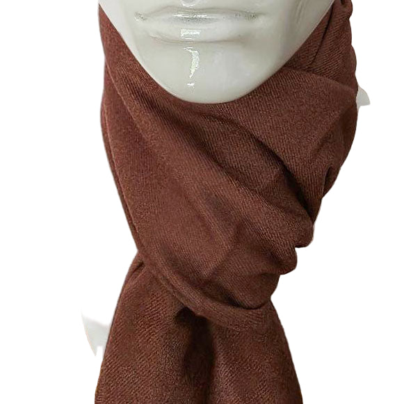 Luxury Reversible Beige &amp; Brown Cashmere Scarf – 190 × 37 cm