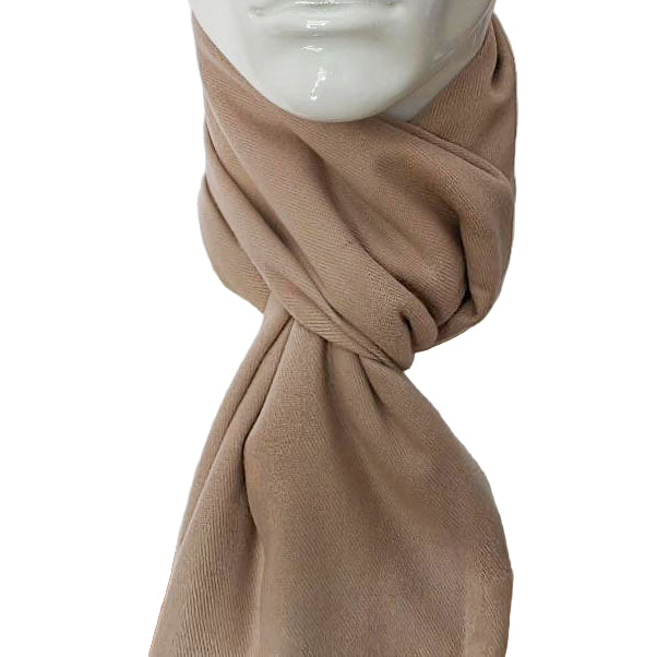 Luxury Reversible Beige &amp; Brown Cashmere Scarf – 190 × 37 cm
