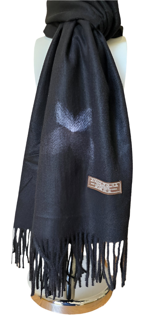 BLACK CASHMERE SCARF