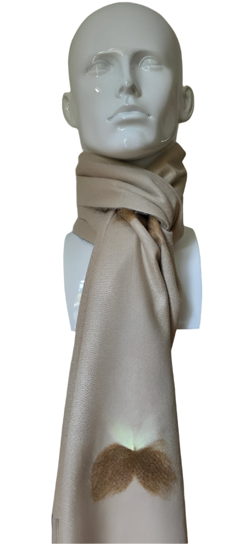 sandy colour cashmere scarf